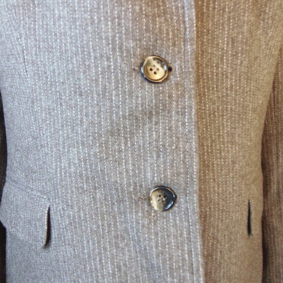 Vintage Vincent's Indiana Women's Brown Pinstripe Wool Blend Blazer 70s Costumer - Picture 5 of 12
